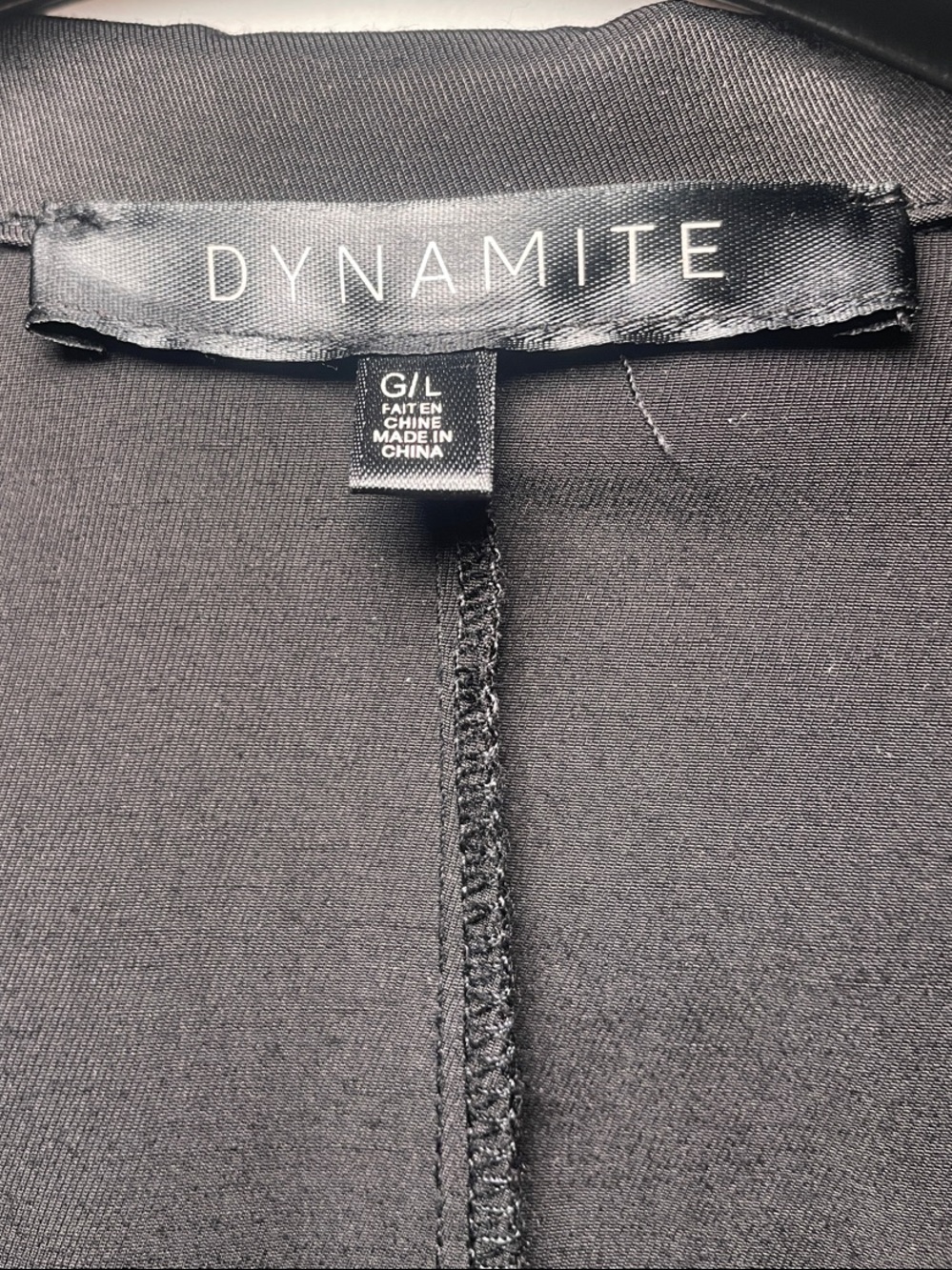 Dynamite Black Long-Sleeve Shirt Dress with Tie Waist Button Down - Silk Like - Picture 2 of 8